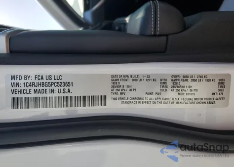 2023 Jeep Grand Cherokee Limited 4X4 из США, поврежденный, VIN 1C4RJHBG5PC523651